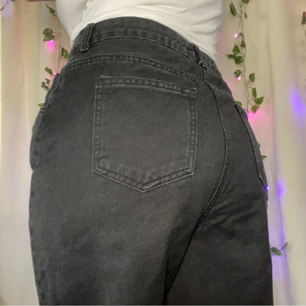Nasty gal extremely wide leg black jeans size 8